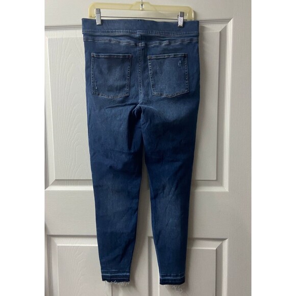 Spanx Women Distressed Skinny Jean Jeggings Pull On Pants Medium Wash Size Large - Picture 2 of 8